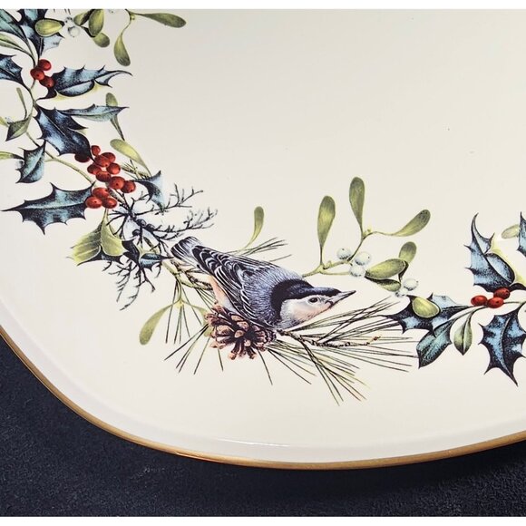 Lenox Winter Greetings Fine Ivory China Square Serving Platter & Bowl (1996) - Picture 11 of 11